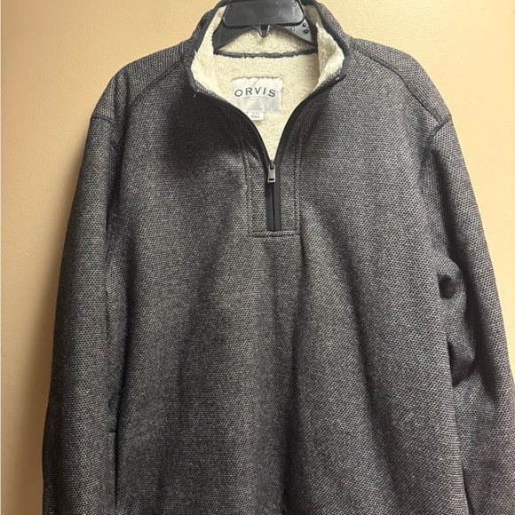 Orvis Other - Orvis Sherpa Lined Quarter Zip Pullover XL Charcoal